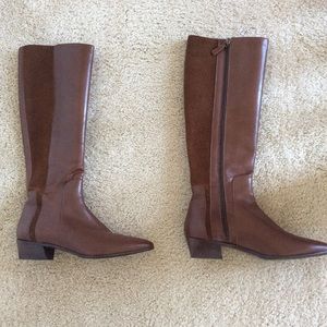 Aquatalia knee high brown leather boots size 8